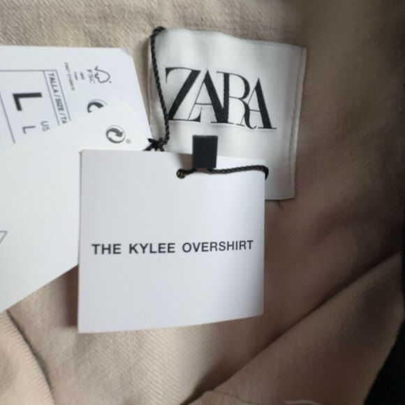 Zara Tan Utility Jacket with Black Collar - Picture 6 of 7